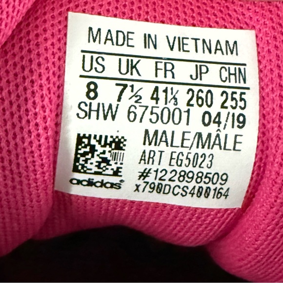 Adidas Men’s Black and Pink Sneakers - Picture 5 of 5